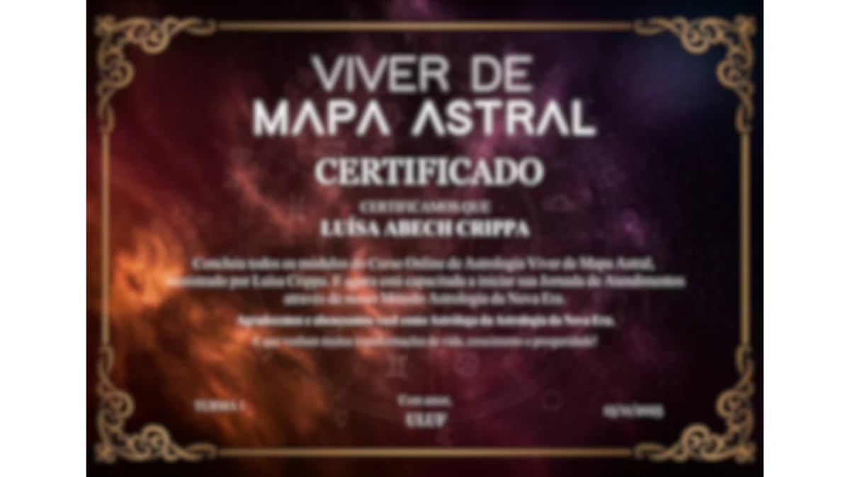 Certificado Viver de Mapa Astral