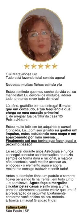 Conversa WhatsApp — resultado aluna Viver de Mapa Astral